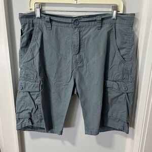 Ring of Fire Mens‎ Slate Blue Cotton Cargo Shorts Size 32 RYB0185